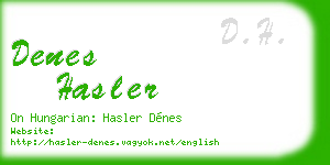 denes hasler business card